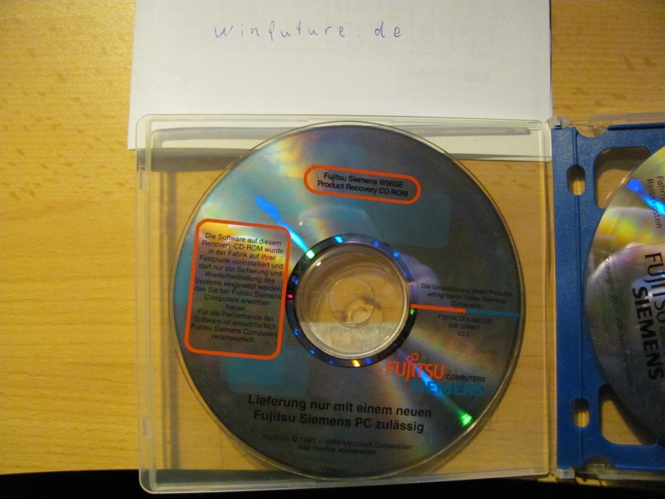 Windows 98 von Urne